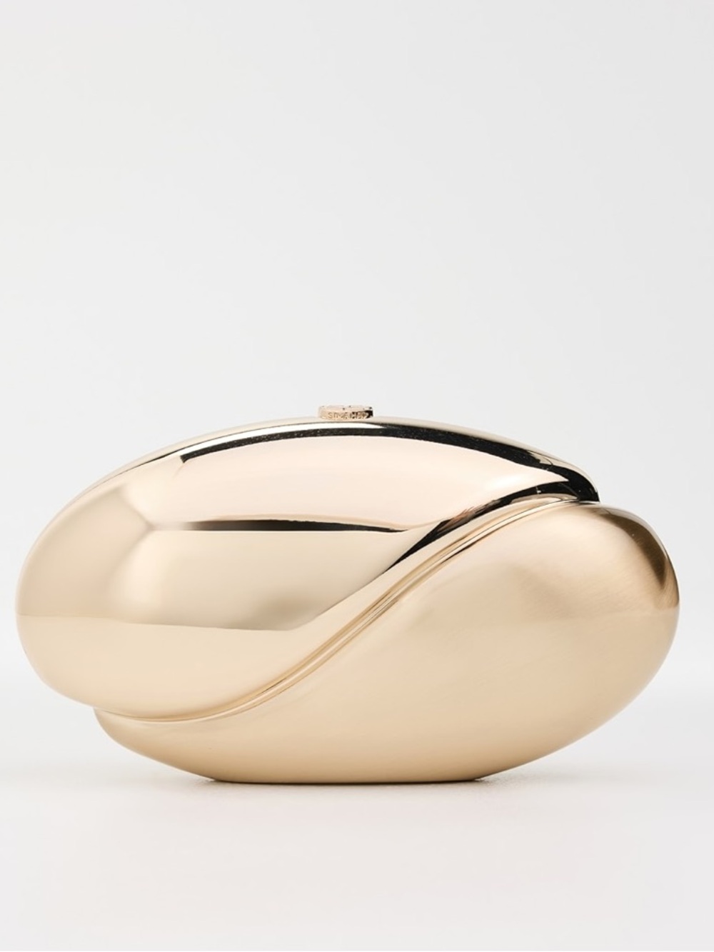 Simkhai Ameera Clutch Gold Structural Statement Round Oval Clutch Bag - Picture 5 of 10